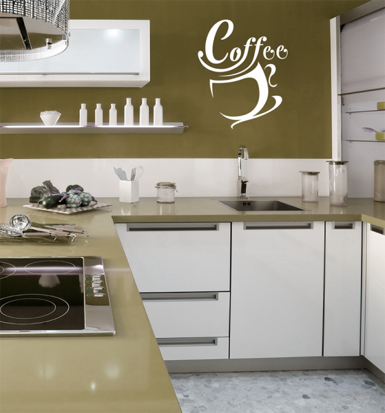 Wandtattoo Deko Aufkleber Wandbild Küche Tasse Kaffee