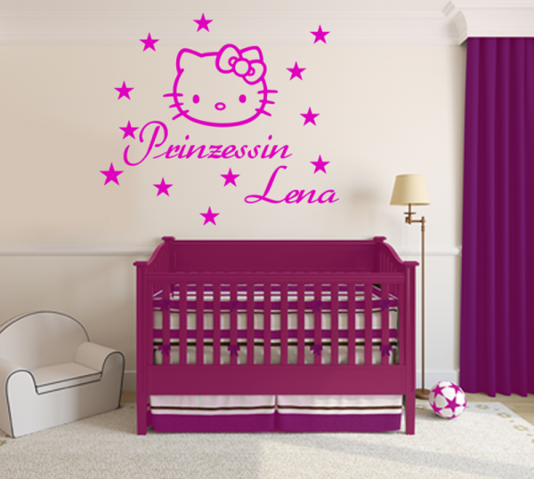 Wandtattoo Deko Aufkleber Wandbild PRINZESSIN WUNSCHNAME