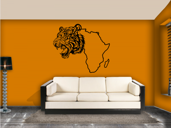 Wandtattoo Deko Aufkleber Wandbild AFRIKA TIGER