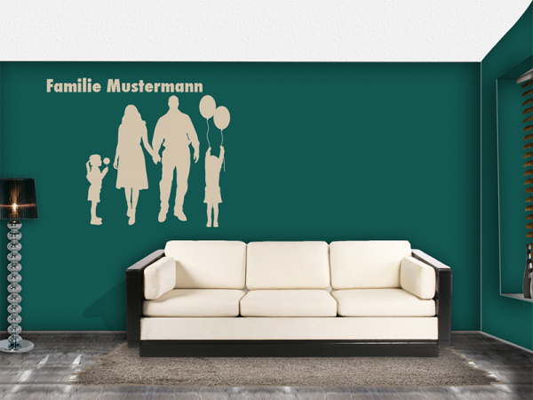 Wandtattoo Deko Aufkleber Wandbild WUNSCHNAME FAMILIE