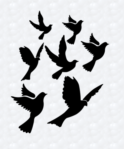 Wandtattoo Deko Aufkleber Wandbild Bad Kinderzimmer Tauben Vögel Set 7 Stk