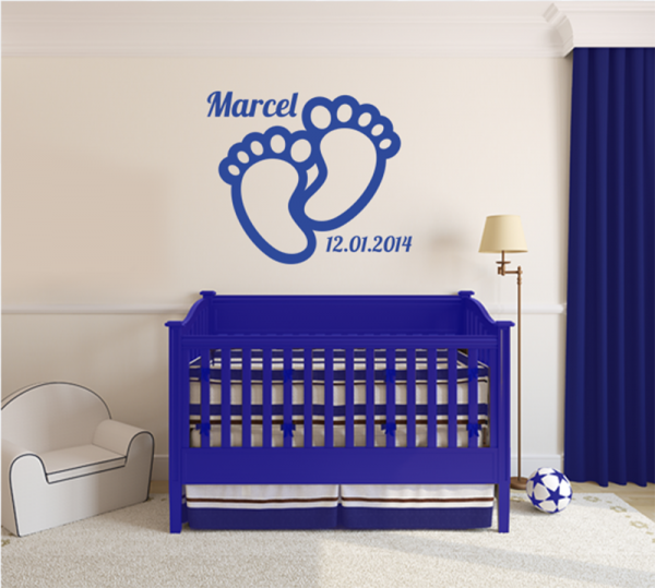 Wandtattoo Deko Aufkleber Kinderzimmer Baby Wunschname Jungen