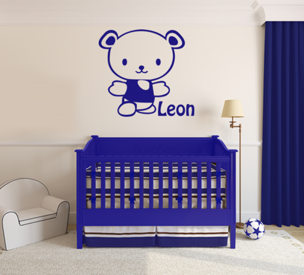 Wandtattoo Deko Aufkleber Wandbild KINDERZIMMER WUNSCHNAME BÄR